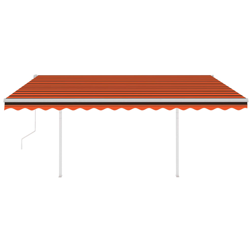 Vidaxl Luifel est automatiquement extensible avec des poteaux 4x3 m orange et marron