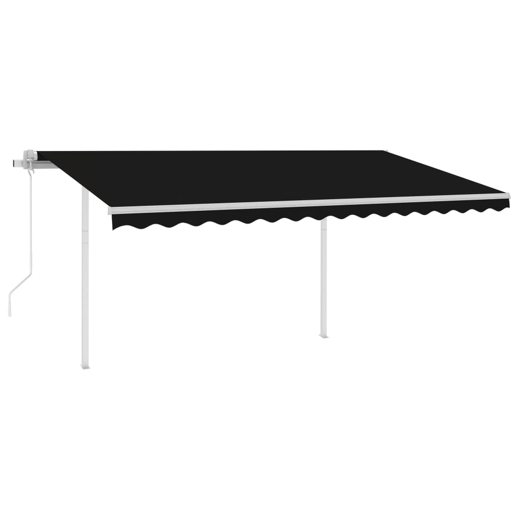 Vidaxl luifel automatique avec led et capteur de vent 4x3 m anthracite -colored