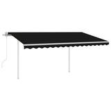 Vidaxl luifel automatique avec led et capteur de vent 4x3 m anthracite -colored