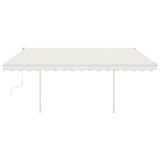 Vidaxl Luifel extensible manuellement avec des poteaux 4,5x3 m crème -colored