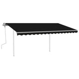 Vidaxl luifel extensible manuellement avec des poteaux 4,5x3 m anthracite -colored