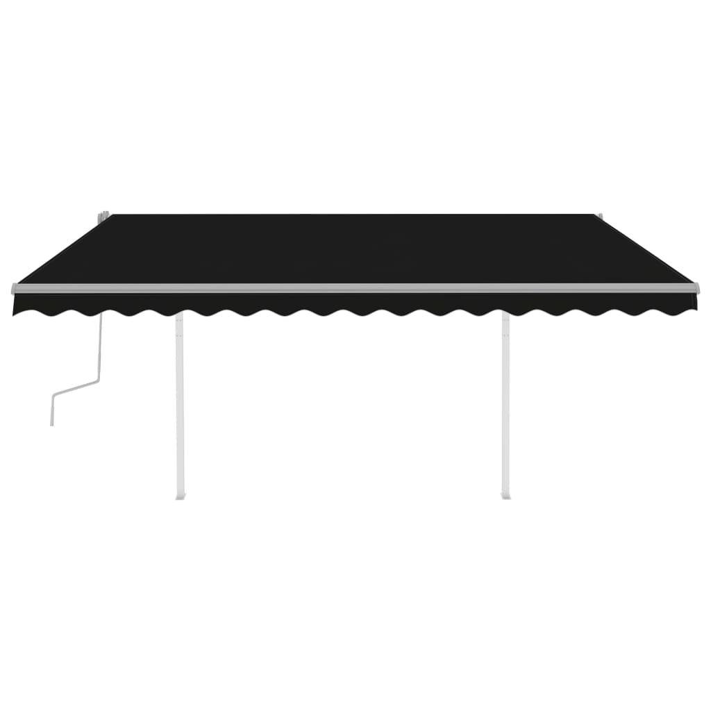 Vidaxl luifel extensible manuellement avec des poteaux 4,5x3 m anthracite -colored