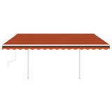 Vidaxl Luifel extensible manuellement avec des poteaux 4,5x3 m d'orange et brun
