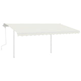 Vidaxl Luifel extensible manuellement avec LED 4,5x3 M Crème -Colored