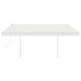 Vidaxl Luifel extensible manuellement avec LED 4,5x3 M Crème -Colored
