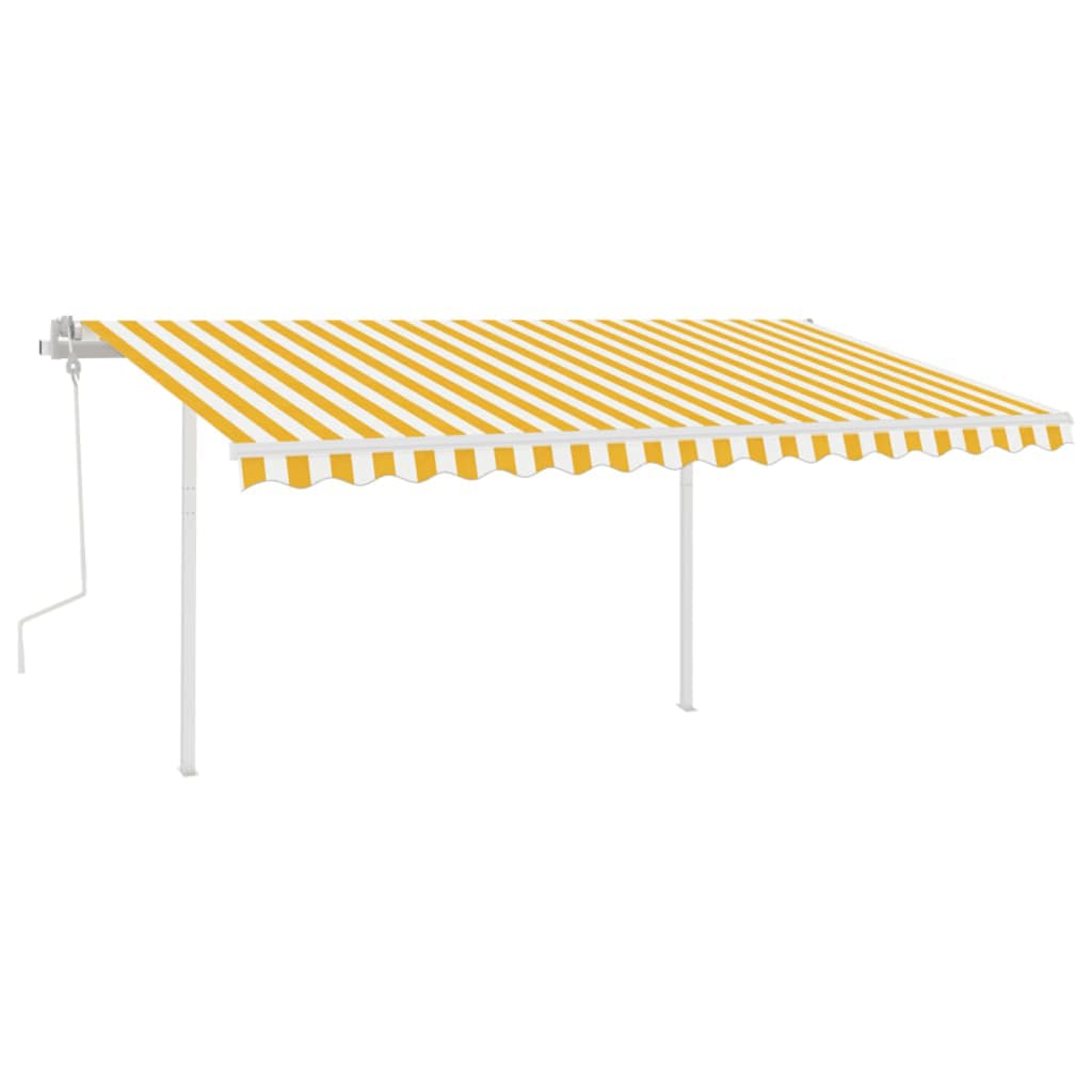 Vidaxl luifel extensible manuellement avec LED 4,5x3 m jaune et blanc