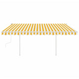 Vidaxl luifel extensible manuellement avec LED 4,5x3 m jaune et blanc
