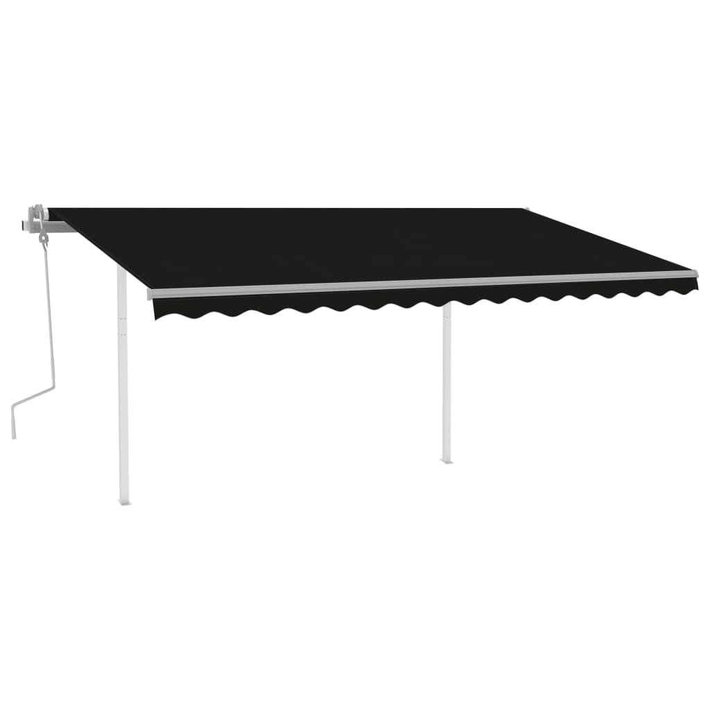 Vidaxl luifel extensible manuellement avec une LED 4,5x3 m anthracite -colored