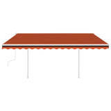 Vidaxl Luifel extensible manuellement avec LED 4,5x3 m d'orange et brun