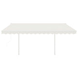 Vidaxl Luifel a automatiquement extensible avec des poteaux 4,5x3 M Crème -Colored