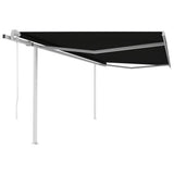 Vidaxl Luifel a automatiquement extensible avec des poteaux de couleur anthracite de 4,5x3 m