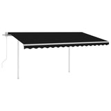 Vidaxl Luifel a automatiquement extensible avec des poteaux de couleur anthracite de 4,5x3 m