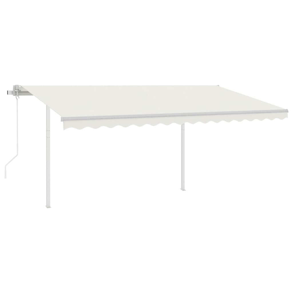 Vidaxl luifel automatique avec led et capteur de vent 4.5x3 m crème -colored