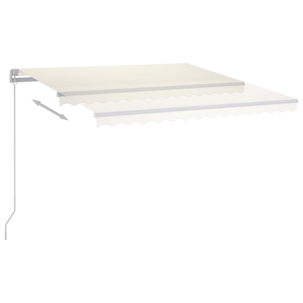 Vidaxl luifel automatique avec led et capteur de vent 4.5x3 m crème -colored