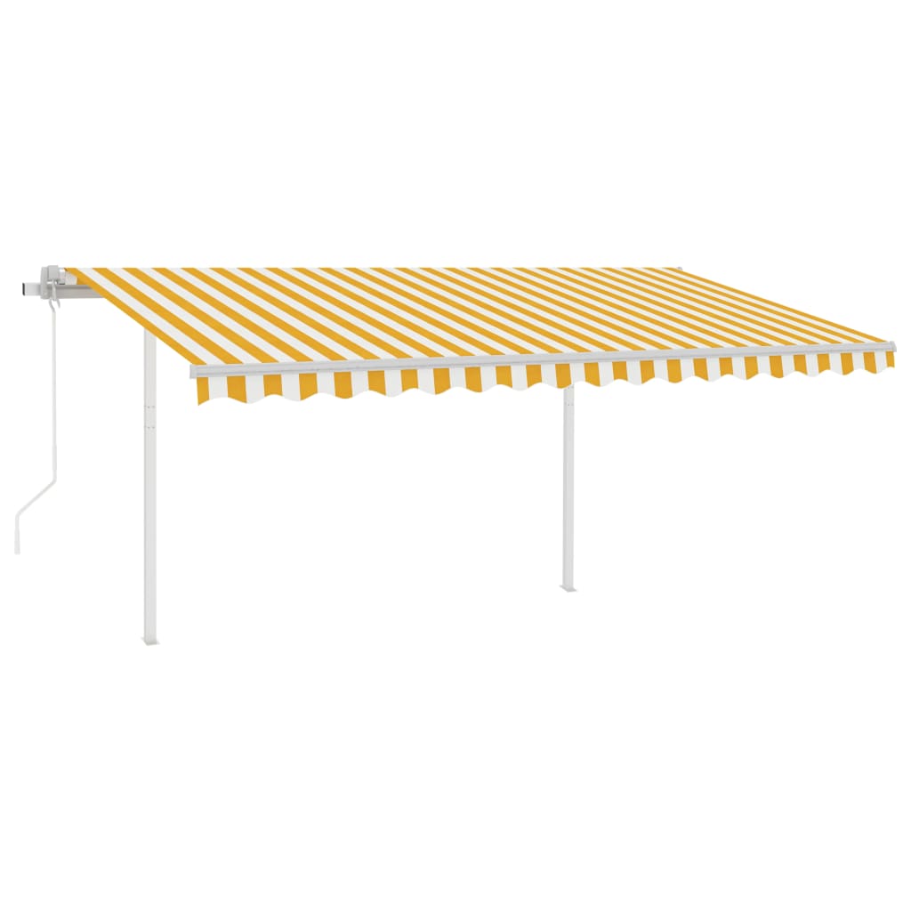 Vidaxl Luifel automatique avec led et capteur de vent 4,5x3 m jaune et blanc