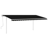 Vidaxl luifel extensible manuellement avec des poteaux 5x3 m anthracite -colored