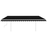 Vidaxl luifel extensible manuellement avec des poteaux 5x3 m anthracite -colored