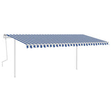 Vidaxl luifel extensible manuellement avec LED 5x3 m bleu et blanc