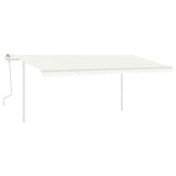 Vidaxl Luifel extensible manuellement avec LED 5x3 M Cream -Colored