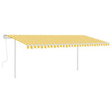 Vidaxl luifel extensible manuellement avec LED 5x3 m jaune et blanc