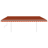 Vidaxl luifel extensible manuellement avec LED 5x3 m orange et marron