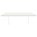 Vidaxl Luifel a automatiquement extensible avec des poteaux 5x3 M Cream -Colored