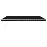 Vidaxl Luifel a automatiquement extensible avec des poteaux 5x3 m anthracite -colored