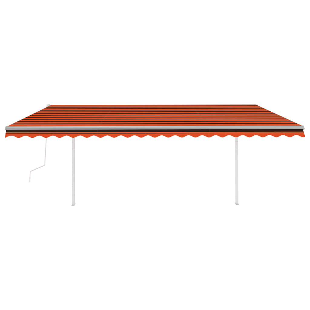 Vidaxl Luifel a automatiquement extensible avec des poteaux de 5x3 m orange et brun