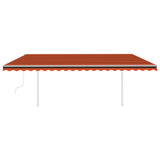 Vidaxl Luifel a automatiquement extensible avec des poteaux de 5x3 m orange et brun