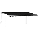 Vidaxl luifel automatique avec led et capteur de vent 5x3 m anthracite -colored