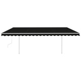 Vidaxl luifel automatique avec led et capteur de vent 5x3 m anthracite -colored