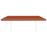 Vidaxl luifel automatique avec led et capteur de vent 5x3 m orange et brun