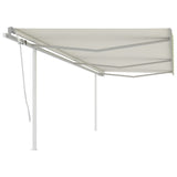 Vidaxl luifel extensible manuellement avec des poteaux 6x3 m crème -colored