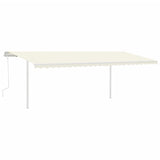 Vidaxl luifel extensible manuellement avec des poteaux 6x3 m crème -colored