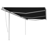 Vidaxl luifel extensible manuellement avec des poteaux 6x3 m anthracite -colored