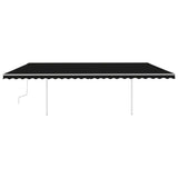 Vidaxl luifel extensible manuellement avec des poteaux 6x3 m anthracite -colored