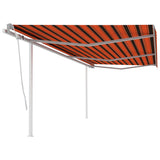 Vidaxl luifel extensible manuellement avec des poteaux 6x3 m orange et brun
