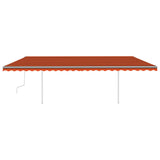 Vidaxl luifel extensible manuellement avec des poteaux 6x3 m orange et brun
