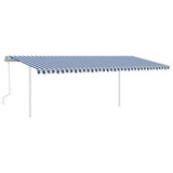 Vidaxl luifel extensible manuellement avec LED 6x3 m bleu et blanc