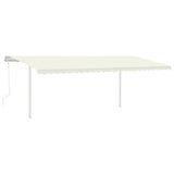 Vidaxl Luifel extensible manuellement avec LED 6x3 M Cream -Colored