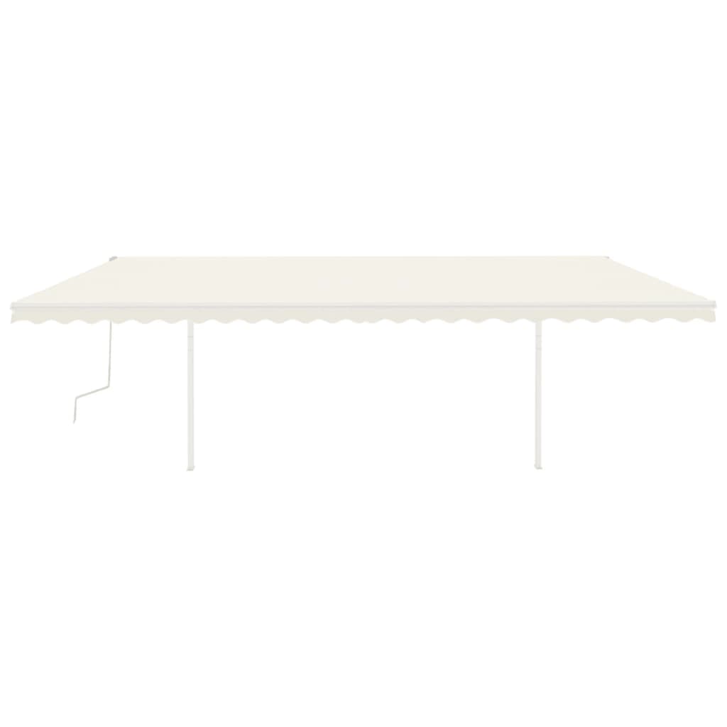 Vidaxl Luifel extensible manuellement avec LED 6x3 M Cream -Colored
