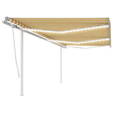 Vidaxl luifel extensible manuellement avec LED 6x3 m jaune et blanc