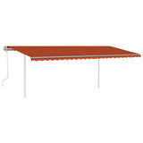 Vidaxl luifel extensible manuellement avec LED 6x3 m orange et brun