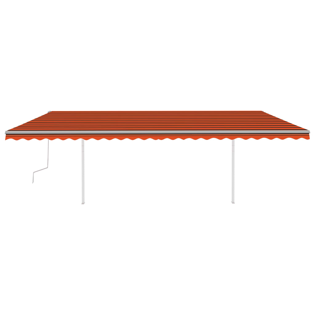 Vidaxl luifel extensible manuellement avec LED 6x3 m orange et brun