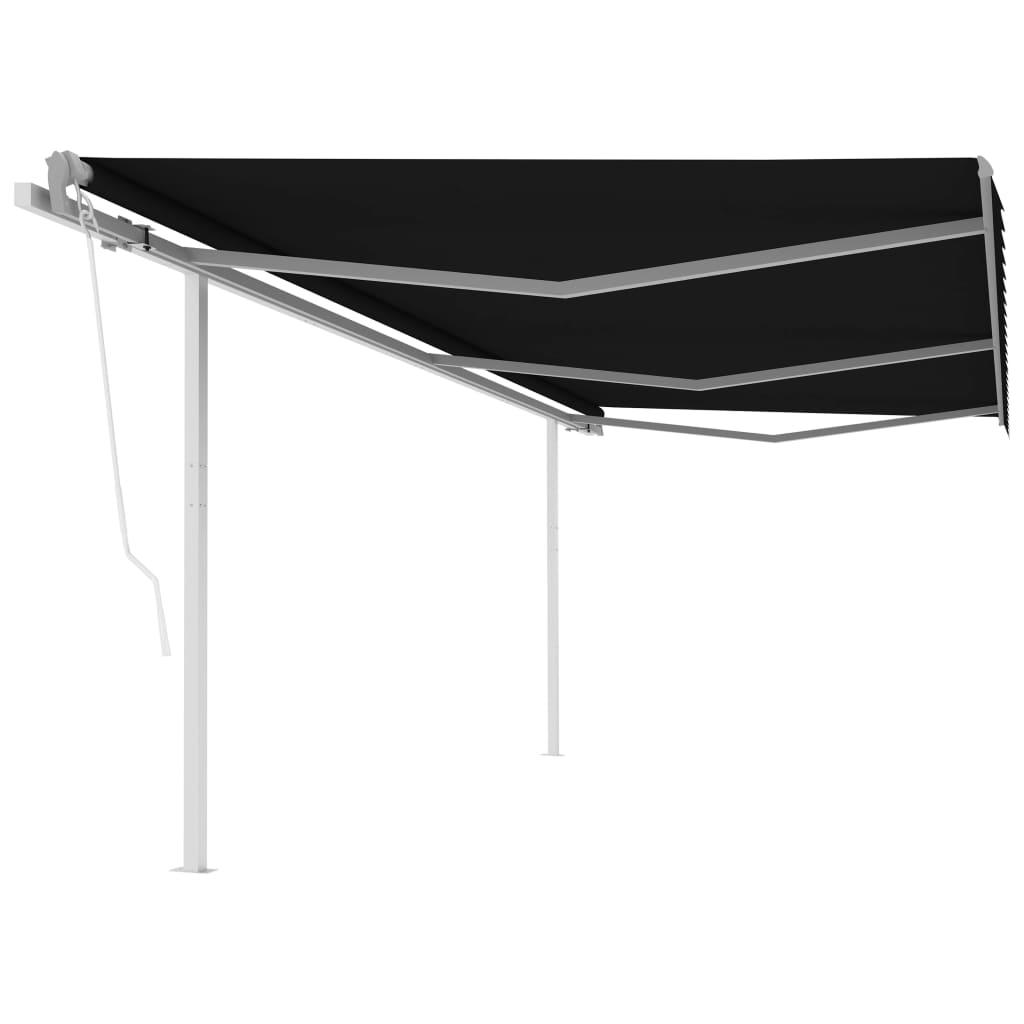 Vidaxl Luifel extensible automatiquement avec des poteaux 6x3 m anthracite -colored