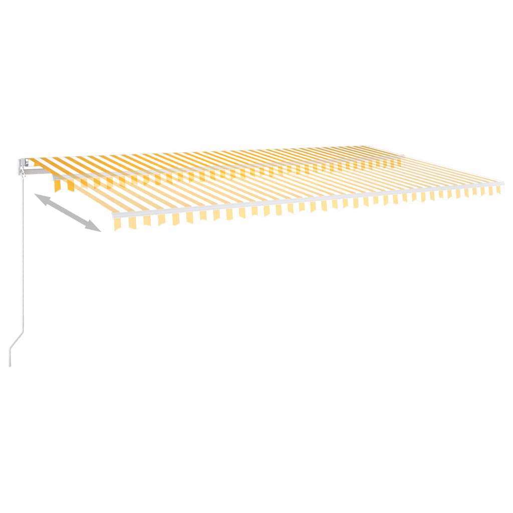 Vidaxl luifel automatique avec led et capteur de vent 6x3 m jaune et blanc