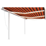 Vidaxl luifel automatique avec led et capteur de vent 6x3 m orange et marron