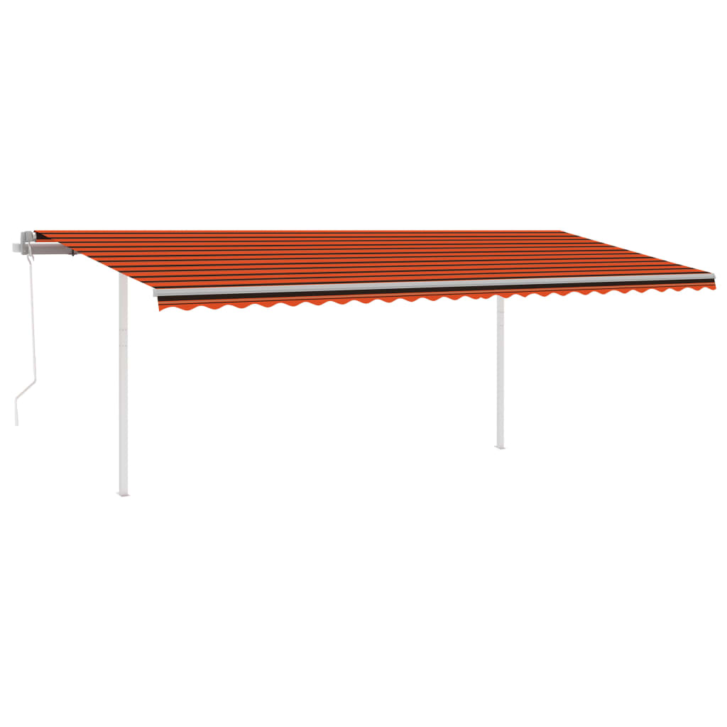 Vidaxl luifel automatique avec led et capteur de vent 6x3 m orange et marron