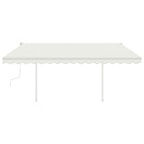 Vidaxl Luifel extensible manuellement avec des poteaux 4x3,5 m crème -colored
