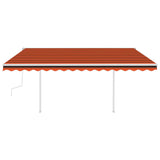 Vidaxl Luifel extensible manuellement avec des poteaux 4x3,5 m orange et brun